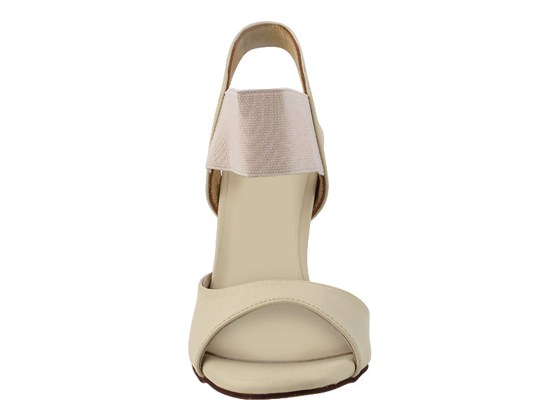 Very Fine VFTango 027 Light Beige Leather Ladies Tango Shoes with Single Ankle Strap