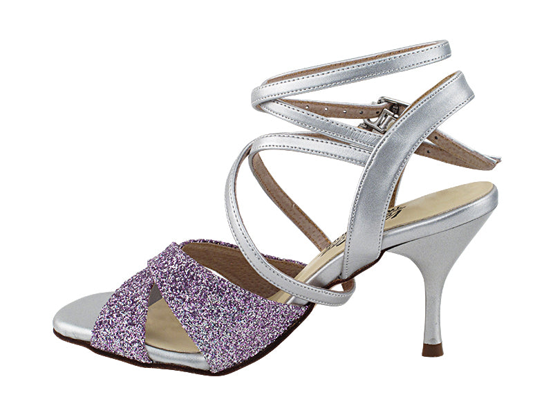 Ladies Lavender Glitter Tango Shoes