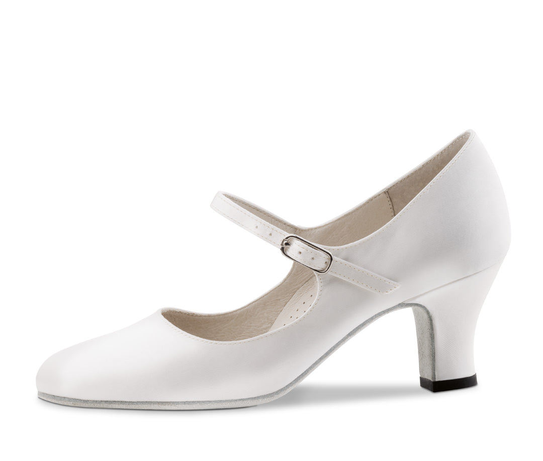 Werner Kern Ashley Ladies Ballroom Shoes in Black Suede or White Satin with Adjustable Strap