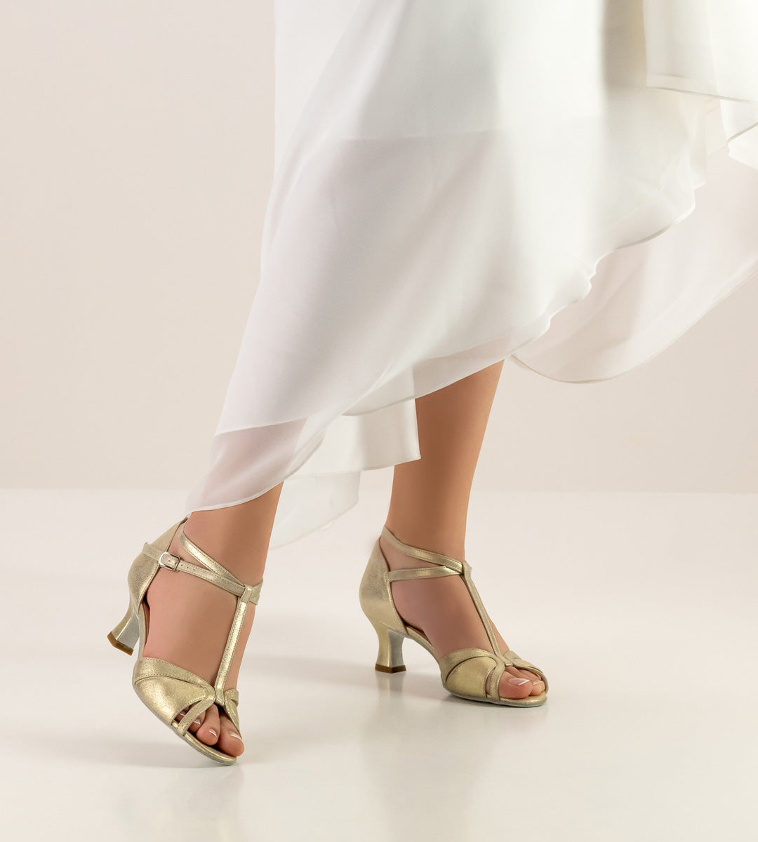 Werner Kern Astrid Open Toe Shimmering Suede Bridal and Latin Dance Shoe Available in Silver and Gold