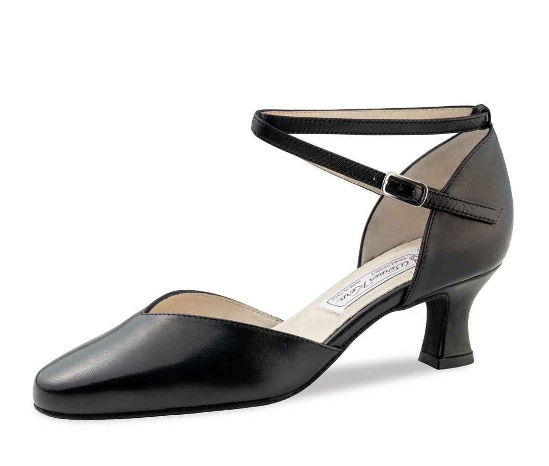 Werner Kern Betty Ladies Ballroom and Tango Shoes in Antique or Black Nappa Leather with Cross Ankle Strap