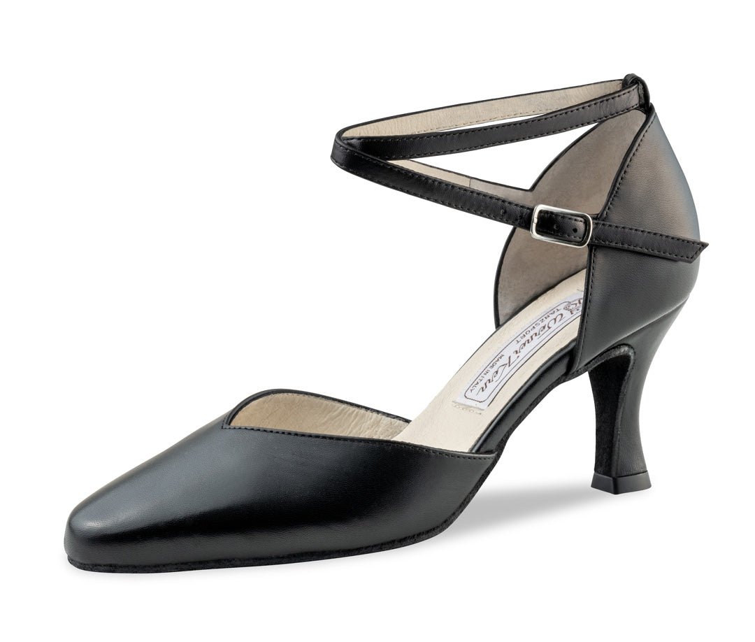 Werner Kern Betty Ladies Ballroom and Tango Shoes in Antique or Black Nappa Leather with Cross Ankle Strap