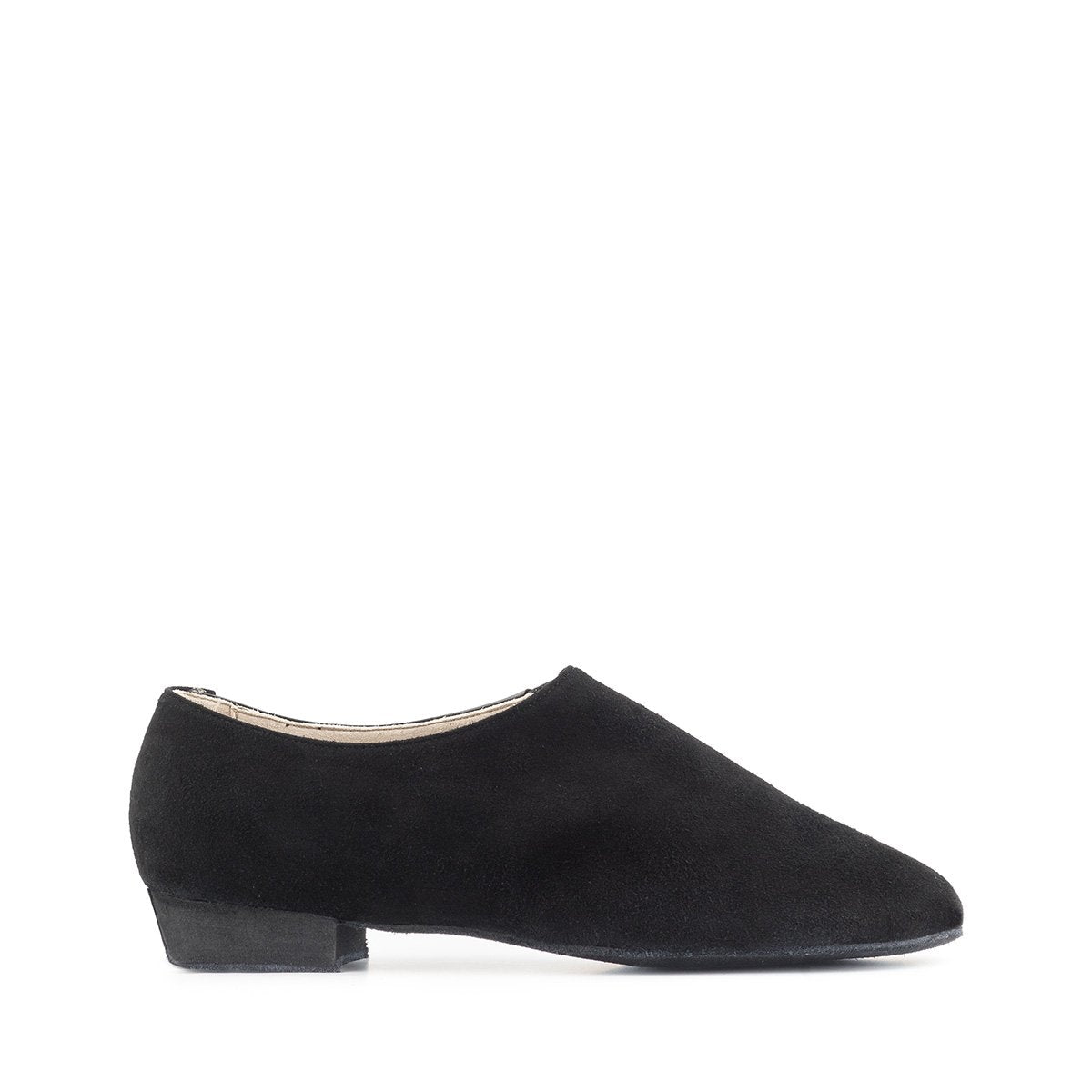 Men's Slip-On Black Suede Ballroom Dance Shoe with Standard Heel