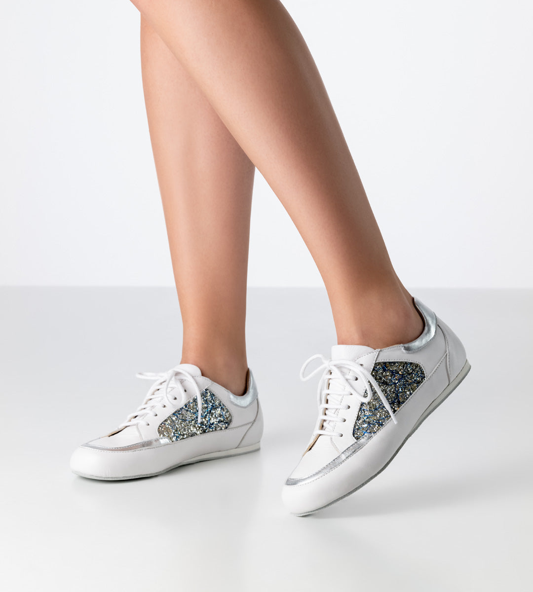 Carol Nappa Leather and Brocade Dance Sneakers