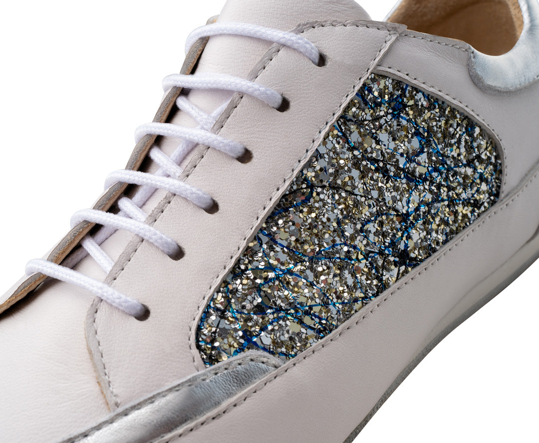 Carol Dance Sneakers in White and Silver