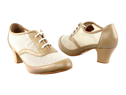 Very Fine CD1108_sale Light Tan Nude Leather and Breathable Mesh Ladies Practice Dance Shoe