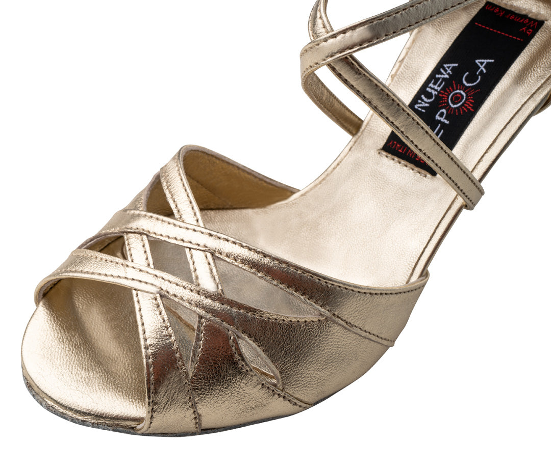 Werner Kern Cleo Ladies Open Toe Gold Nappa Leather Latin Dance Shoe