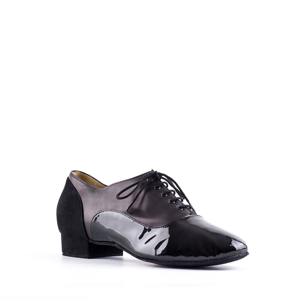 Men's black patent ballroom dance shoe