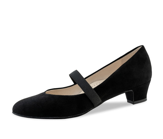 Werner Kern Daniella Ladies Ballroom Shoes in Black Suede with Single Strap