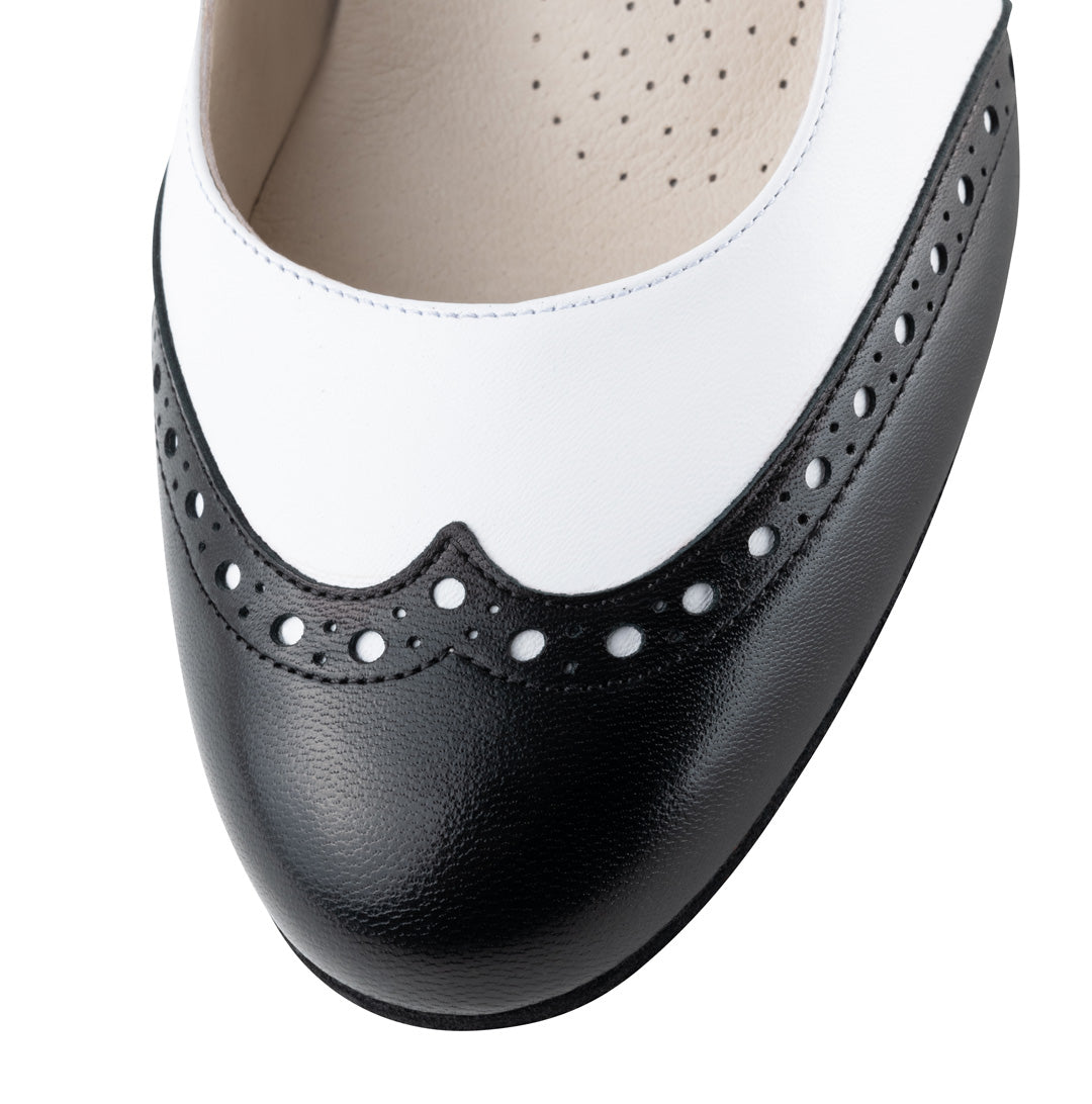 Werner Kern Emma Ladies Swing Shoes in Brown and Beige Leather or Black and White Leather with a Single Strap