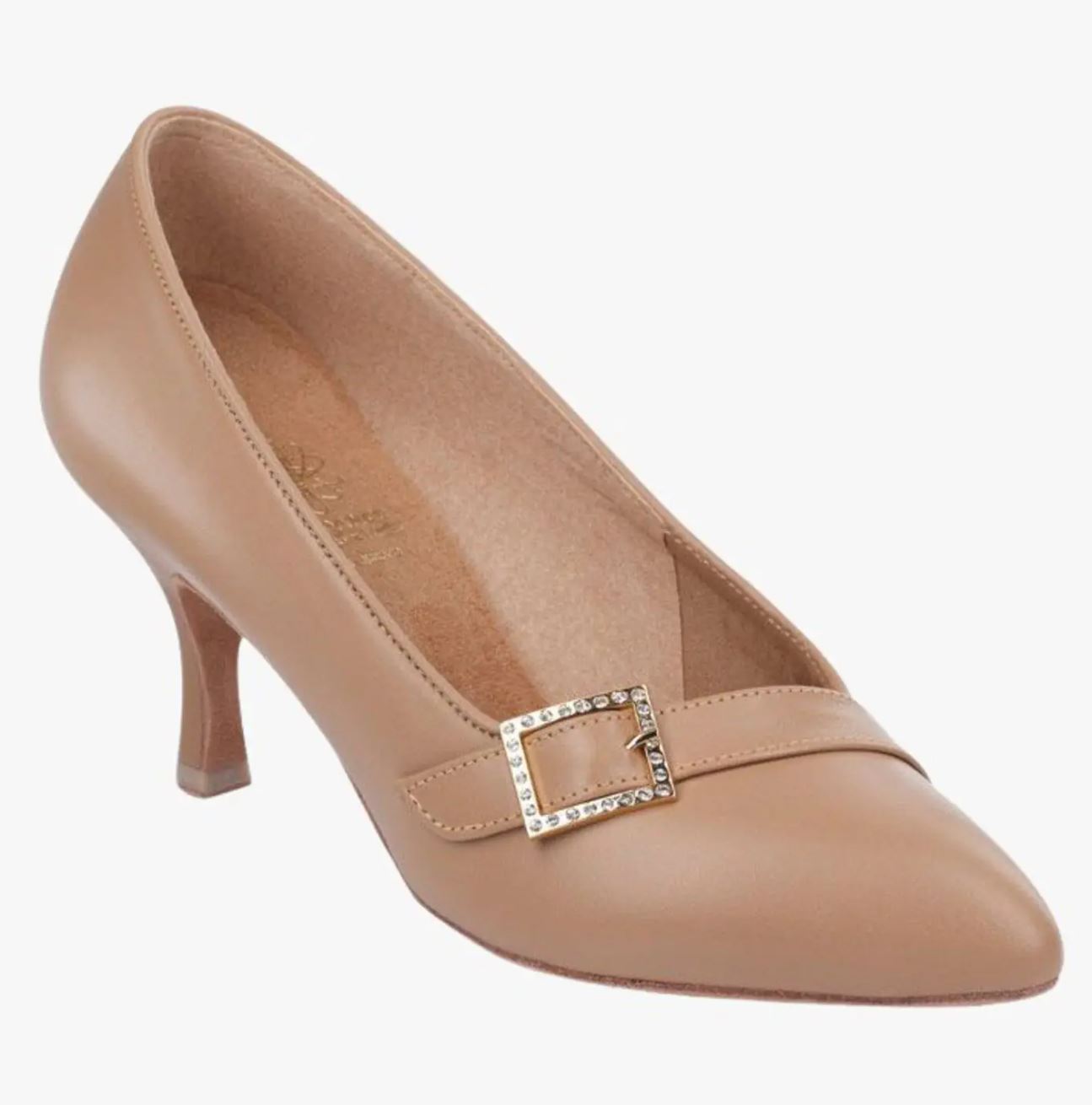 Supadance Ladies Pointed Toe Standard Shoes with Decorative Strap and Diamante Buckle 1023