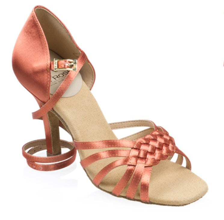 Ray Rose Xtra Light Tan Satin Ladies Latin Dance Shoe H869-X Moonglow_SALE