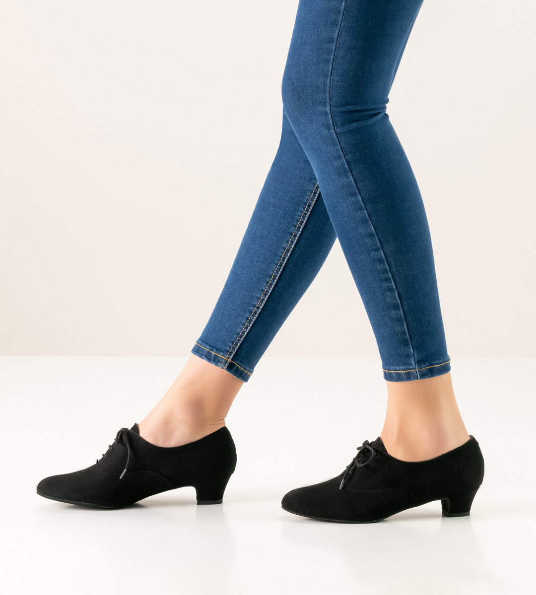 Ladies Practice Dance Shoes in Black Suede with a variety of Heel Heights