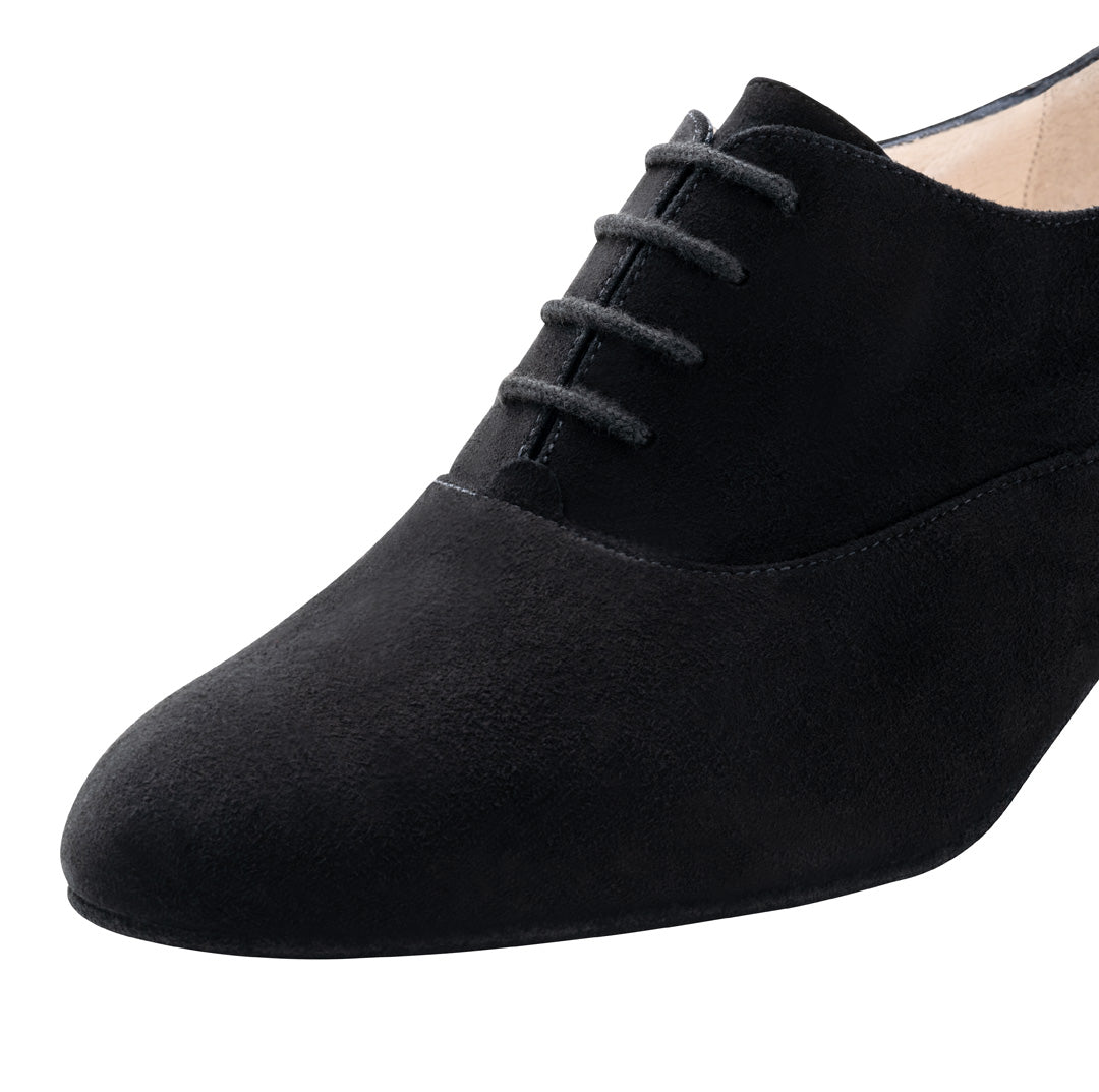 Ladies Practice Dance Shoes in Black Suede with a variety of Heel Heights