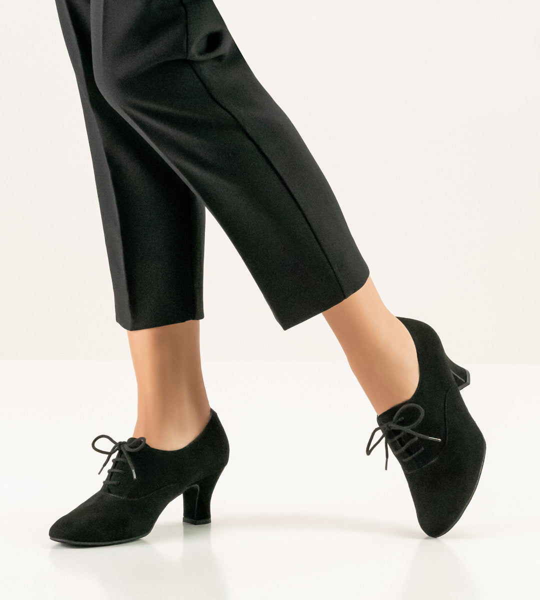 Ladies Practice Dance Shoes in Black Suede with a variety of Heel Heights