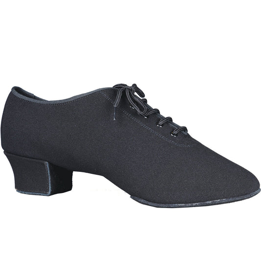 Dance America Orlando Men's Black Canvas Latin Dance Shoe with Cuban Heel and Split Sole