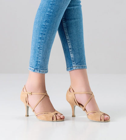 Ladies Latin Dance Shoe with Cutouts on Heel