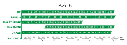 Ray Rose size chart for adults