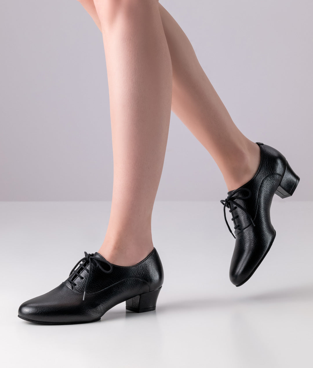 Runa 3.5cm Heeled Practice Shoe in Black Leather