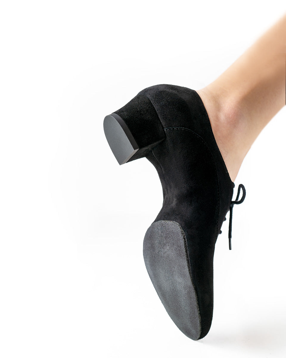 Runa Practice Dance Shoes in Black Suede with Split Sole