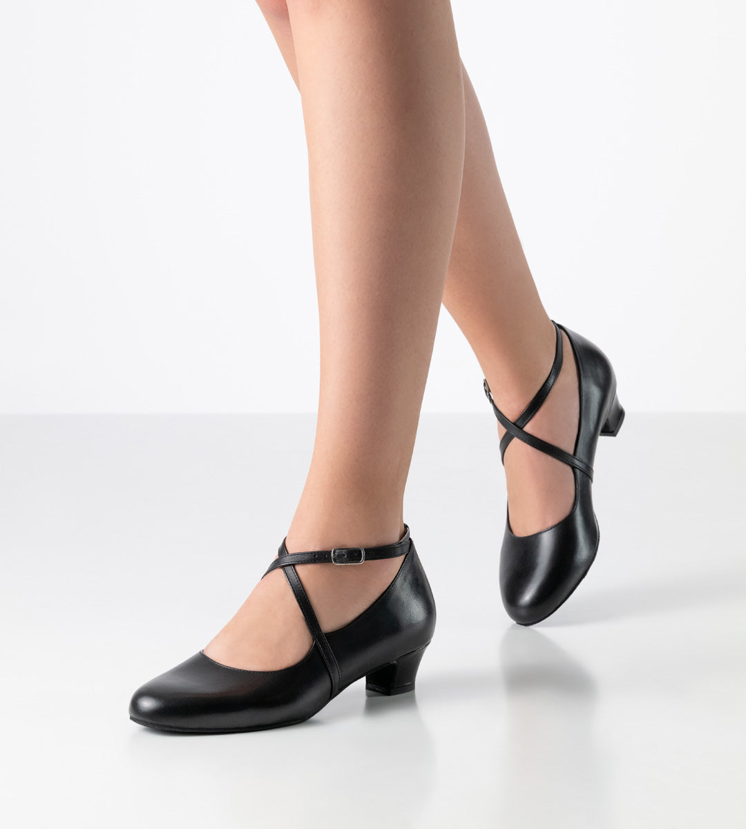 satin black dance heel for ladies