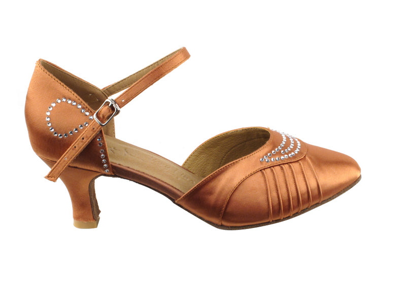 Very Fine SERA1397 Ladies Ballroom Dance Shoe with Stone Detailing Available in Tan and Black Satin