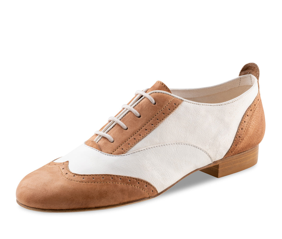 Ladies Nappa Leather Dance Shoe Beige/Brown and Beige/Bordo