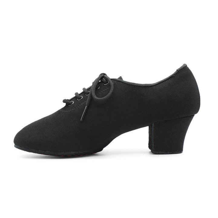 BD Dance T1-B Black Canvas Practice or Teaching Shoe with 2" Heel