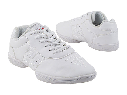 Very Fine Unisex Split Sole Lightweight White Leather Practice Dance Shoe Sneaker 025 In Stock