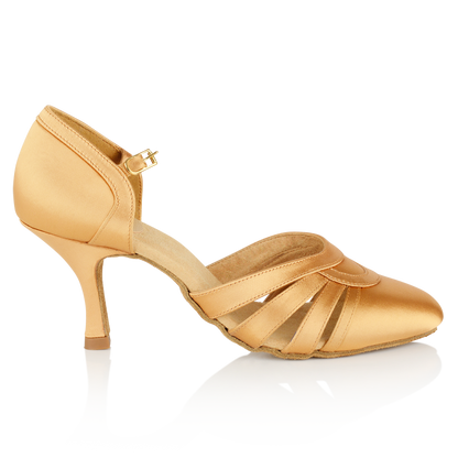 smooth satin flesh colored dance shoes