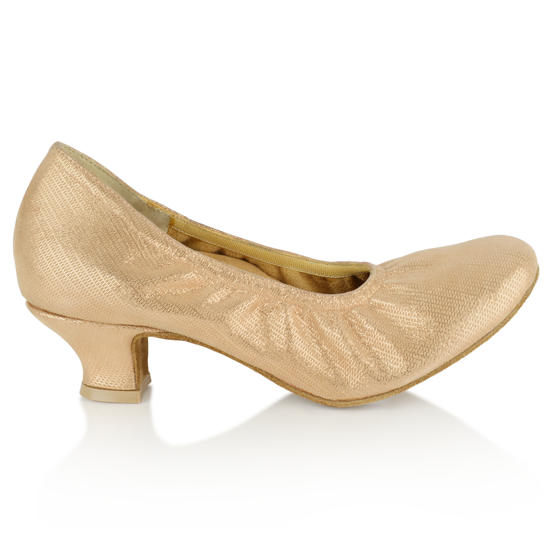 Ray Rose 112 Ans Flesh Lustre Leather Standard Ballroom Dance Shoe with Elasticated Front