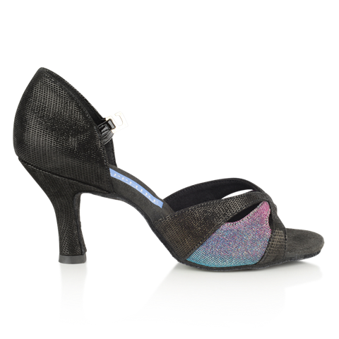 Ray Rose Dragonfly Two Tone Pink and Turquoise Pearl/Black Lustre Leather Ladies Latin Dance Shoe