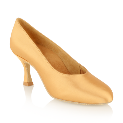 Standard satin ballroom shoes with flared heel