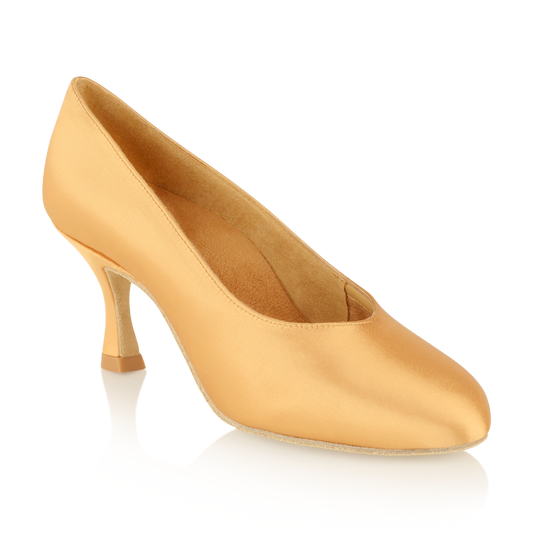 Standard satin ballroom shoes with flared heel