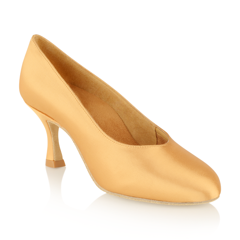 Standard satin ballroom shoes with flared heel