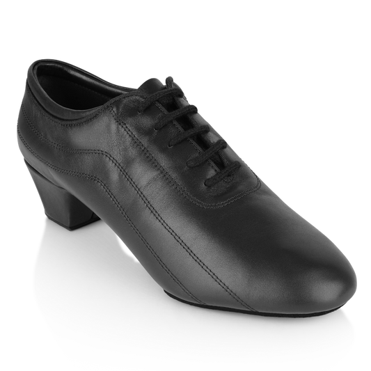 Ray Rose H447 Zephyr Black Leather Men`s Latin Dance Shoe with Split Sole Flexibility and 1.75" Latin Impact Heel