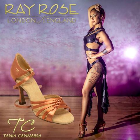 Image of Latin Dancer wearing 824-X Tania with a close up of shoe