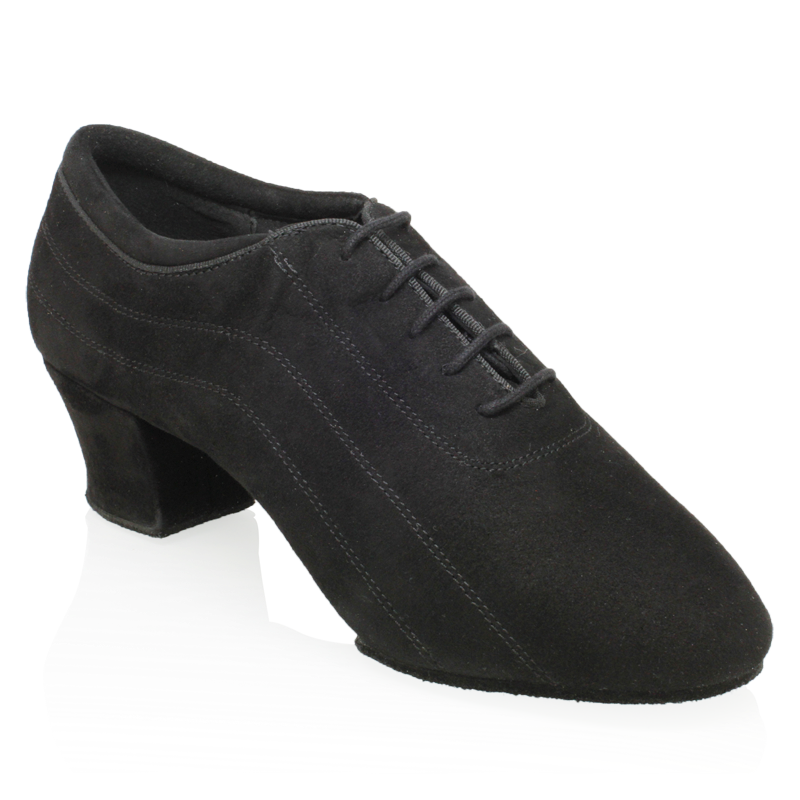 Ray Rose H447 Zephyr Black Nappa Suede Leather Men`s Latin Dance Shoe with Split Sole Flexibility and 1.75" Latin Impact Heel