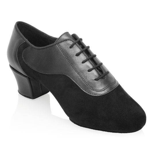 black suede and leather latin dance shoes