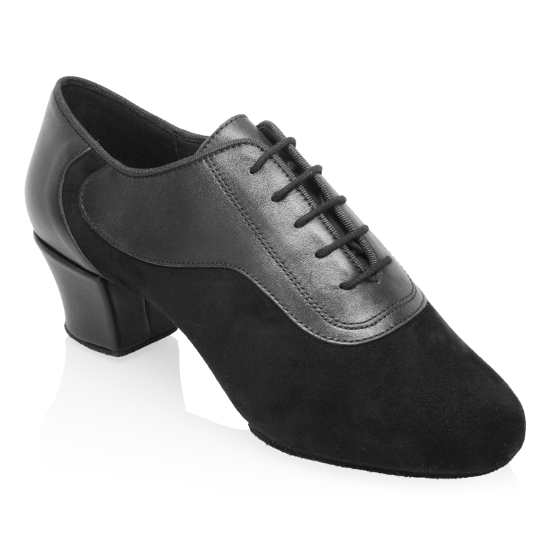 black suede and leather latin dance shoes