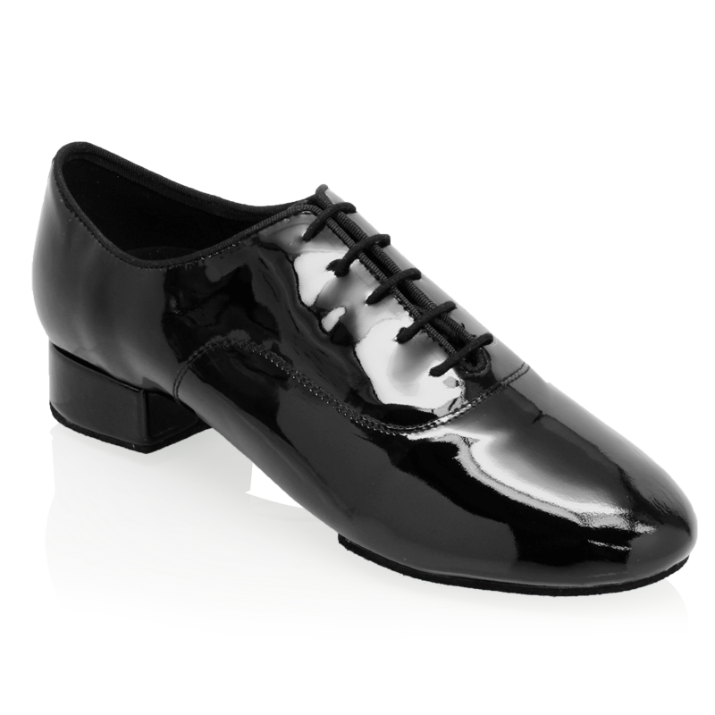 Ray Rose 365 Benedetto Black Patent Men`s Standard Ballroom Dance Shoe with Pro-Glide Impact Heel