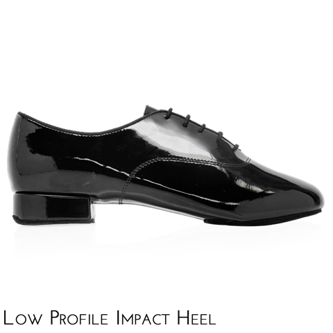 Ray Rose 335 Windrush Black Patent Men's Standard Ballroom Dance Shoe with Pro-Glide Impact Heel