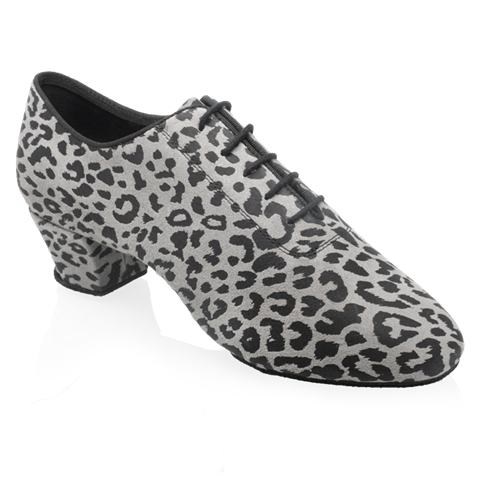 Ray Rose H460 Thunder Grey/Black Leopard Print Leather Men's Latin Dance Shoe