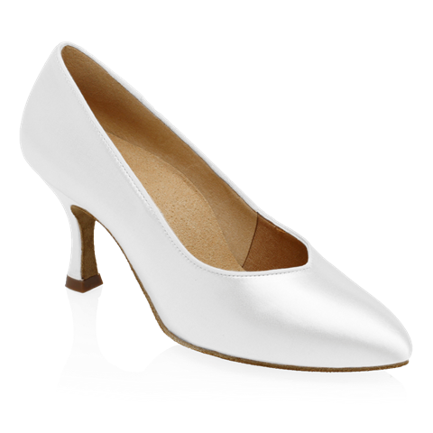 Ray Rose 964A Claudia White Satin Standard Ballroom Pointed Toe Dance Shoe