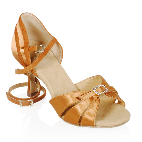DILEECHI salsa women's latin dance shoes ballroom dancing shoes bronze heel  85mm satin soft outsole
