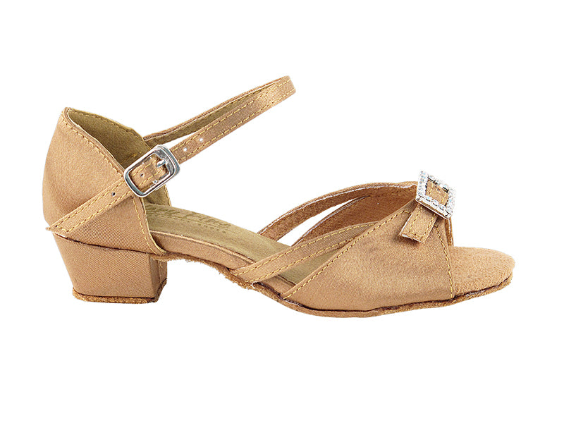 Very Fine Girl's Youth Practice Dance Shoe with Cross Ankle Strap and 1.5" Heel 1720 In Stock