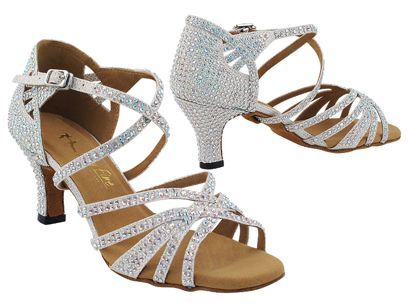 Ladies Latin Dance Shoe with AB Crystal Rhinestones