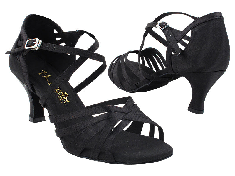 Women's Dark Tan Satin Salsa Ballroom Latin Dance Shoes Heel 2.5 and 3 Very  Fine