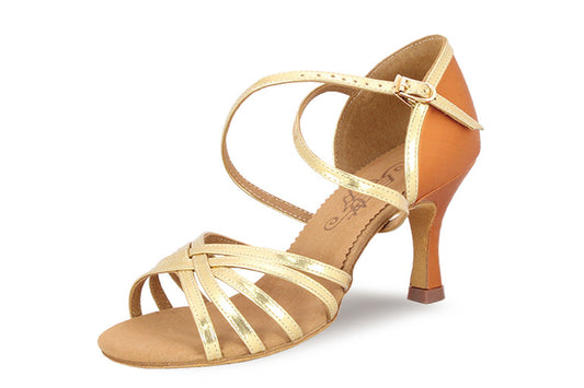 Ladies' gold Latin dance shoe