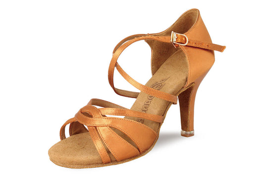 BD Dance 2383 Satin Ladies Latin Shoe with Cross Ankle Strap